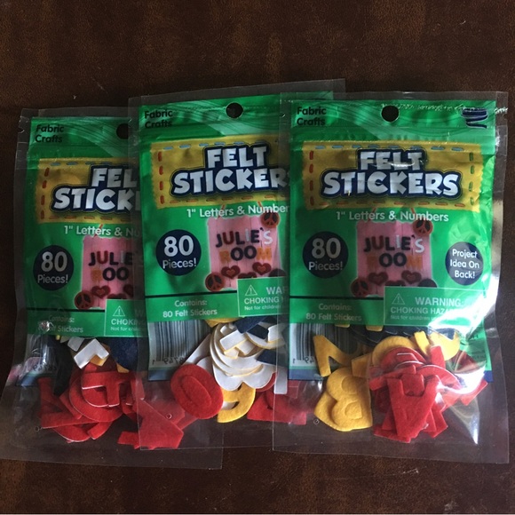 NWT felt letter and numbers stickers, 3 packages - Picture 2 of 3